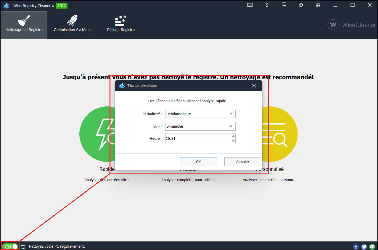 Wise Registry Cleaner-Tâches planifiées